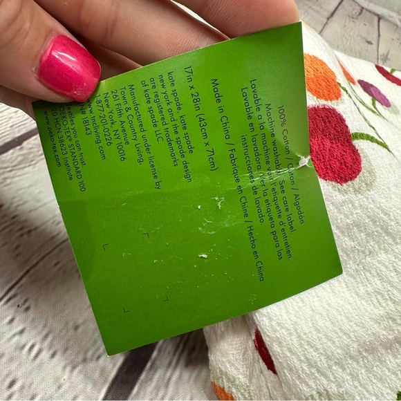 NWT Kate Spade Cherry Patterned cotton Kitchen Towel Set designer cherry girl - Picture 3 of 6